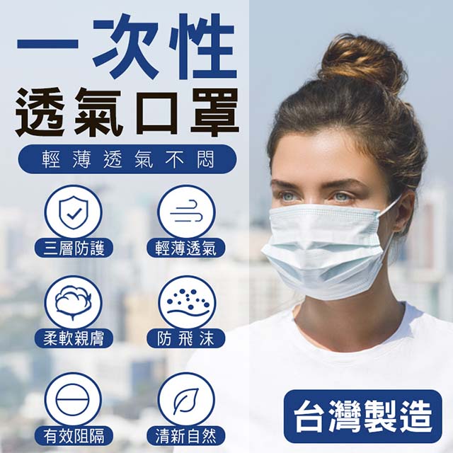 防護口罩 拋棄式口罩 非醫療用  台灣製